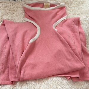 C&C California Pink and Cream Turtleneck Dress